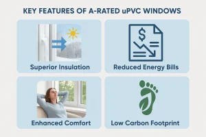 visual representation of key Feature of A rate upvc windows ireland