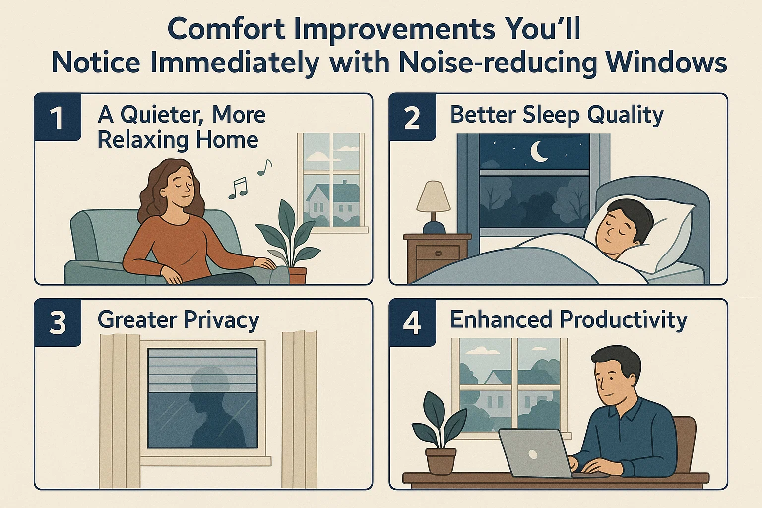 How Noise-Reducing Windows Improve Comfort, Privacy, and Sleep Quality