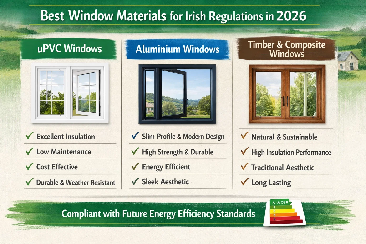 Best Window Materials for Irish Regulations in 2026