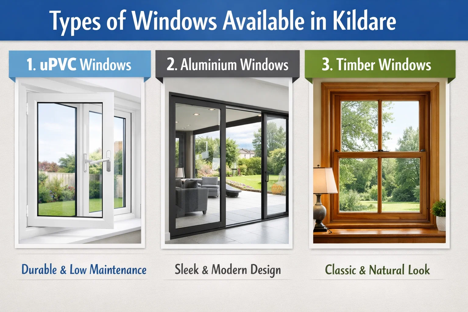 Types of Windows Available in Kildare