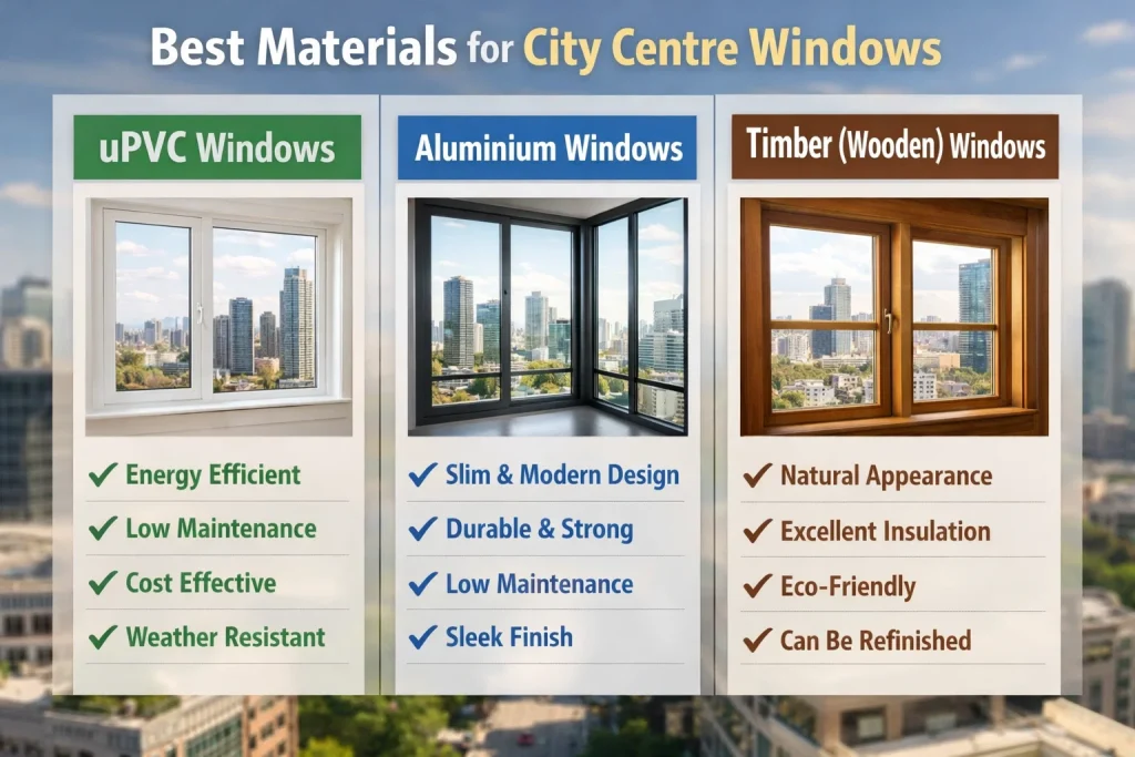 visual representation of Best Materials for City Centre Windows