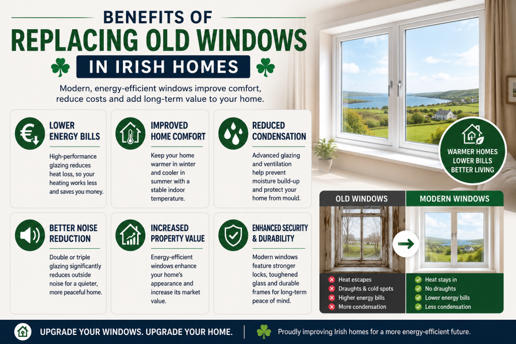 visual representation of Benefits of Replacing Old Windows in Irish Homes