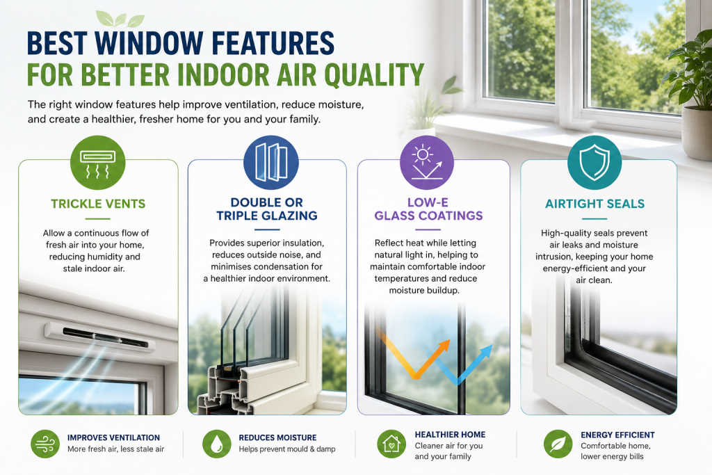 viusal representation of Best Window Features for Better Indoor Air Quality