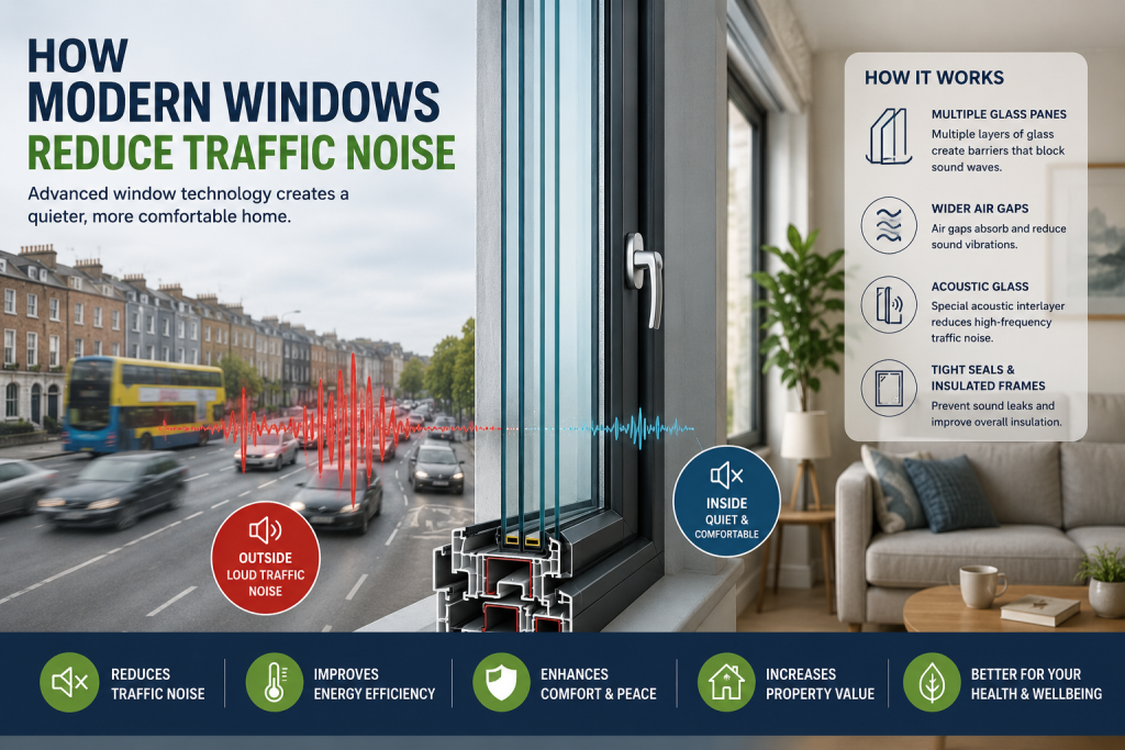 visual representation How Modern Windows Reduce Traffic Noise