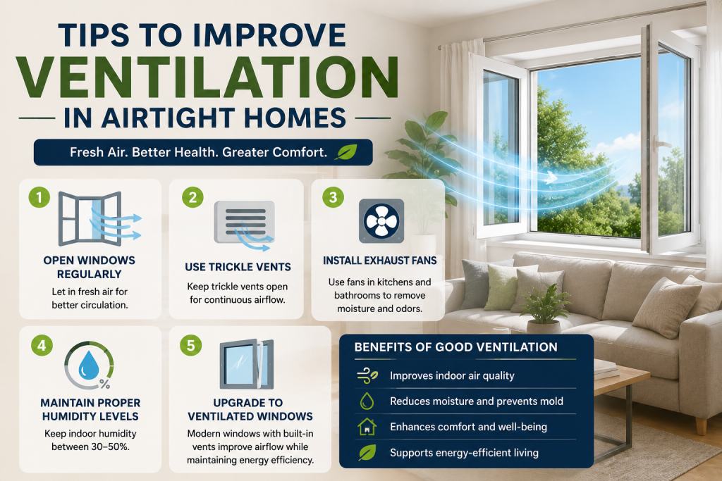 visual representation of Tips to Improve Ventilation in Airtight Homes