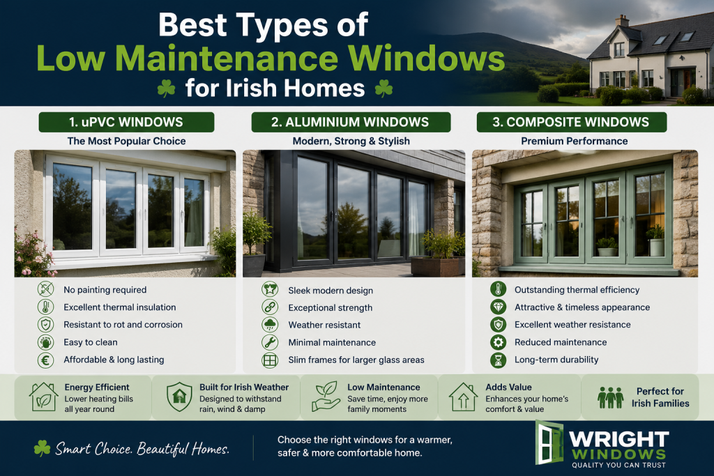 visual representation of Best Types of Low Maintenance Windows for Irish Homes