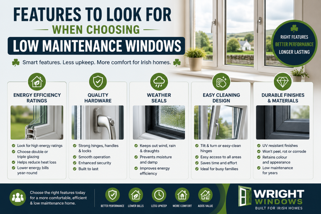 visual representation of Features to Look for When Choosing Low Maintenance Windows