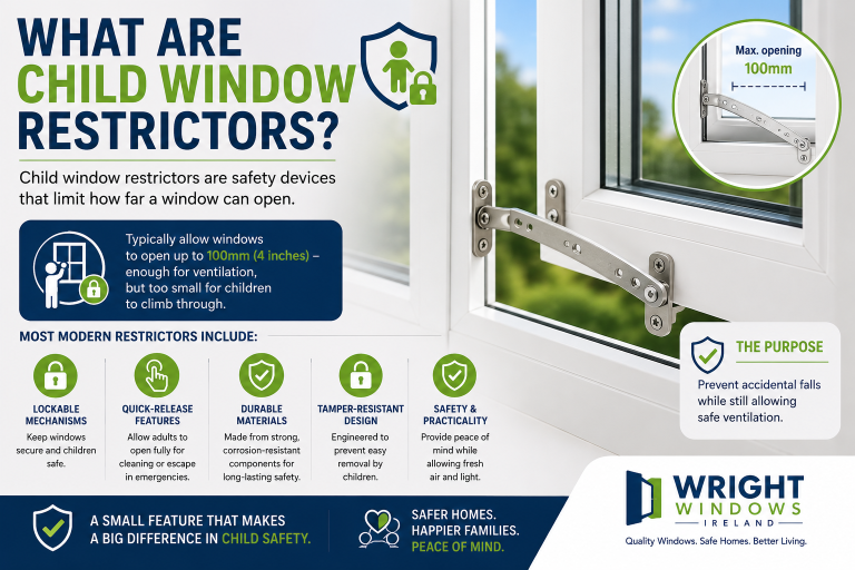 Window Restrictors Sign Window Safety Child Restrictors Irish Building Regulations - WrightWindows